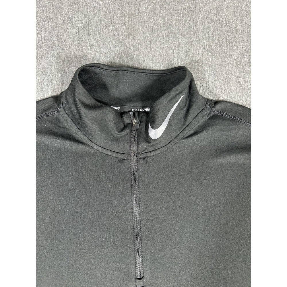 Nike Dri-Fit Running Quarter Zip Pullover Mens Black Reflective Just Do It M - Picture 5 of 12